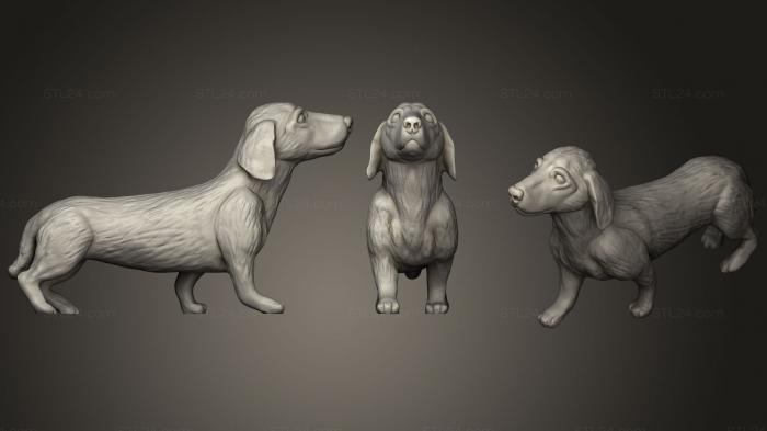 Статуэтки животных (Золотая Такса, STKJ_1027) 3D модель для ЧПУ станка
